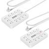 2 Pack JouleLoom Power Strip Surge Protector with 11 Outlets, 4 USB and 2 USB C Ports, 5 Ft Extension Cord, Flat Plug, Wall Mount, Overload Protection Desk USB Charging Station for Home, Office view 1