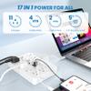 2 Pack JouleLoom Power Strip Surge Protector with 11 Outlets, 4 USB and 2 USB C Ports, 5 Ft Extension Cord, Flat Plug, Wall Mount, Overload Protection Desk USB Charging Station for Home, Office view 2