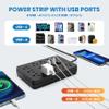 2 Pack JouleLoom Power Strip Surge Protector with 11 Outlets, 4 USB and 2 USB C Ports, 5 Ft Extension Cord, Flat Plug, Wall Mount, Overload Protection Desk USB Charging Station for Home, Office view 3