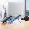 EliteBloom Laptop Bracket Support Lift and Fold Portable Aluminum Alloy Radiator to Increase The Suspended Base Durable,Gray view 3