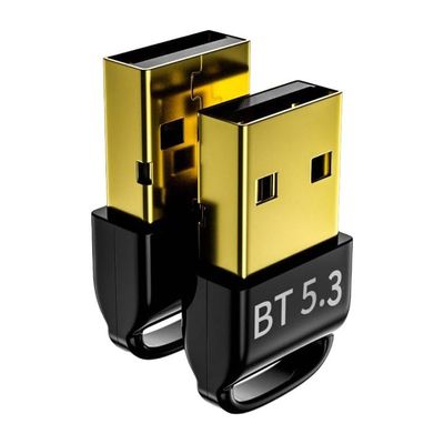2Pcs USB Bluetooth Adapter for PC, No Latency Bluetooth Dongle Receiver Plug and Play Mini Dongle Receiver Transmitter for Bluetooth Headphones Speakers Keyboard Mouse
