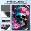 Case for 6.8" Kindle Paperwhite (11th Generation-2021/2023/2024), Slim PU Leather Adjustable Stand Smart Kindle Cover, with Auto Wake/Sleep for Kindle Paperwhite Signature Edition, Flower Skull view 3