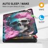 Case for 6.8" Kindle Paperwhite (11th Generation-2021/2023/2024), Slim PU Leather Adjustable Stand Smart Kindle Cover, with Auto Wake/Sleep for Kindle Paperwhite Signature Edition, Flower Skull view 4