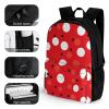 KLWQR Red White Polka Dot Travel Backpack Lightweight Large Capacity Laptop Backpack Casual Daypack for Men Women view 3