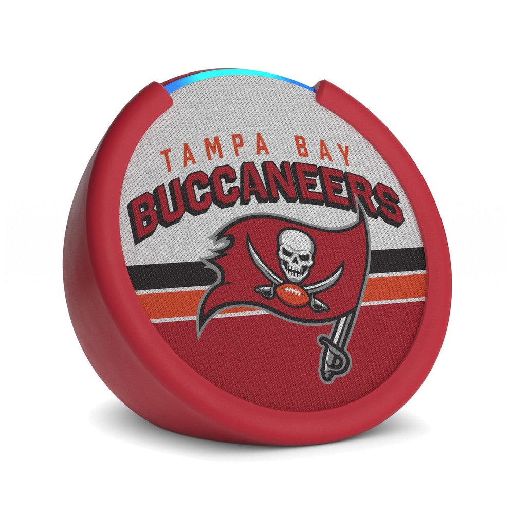Amazon Echo Pop (newest model) | Officially Licensed NFL Limited-Edition | Tampa Bay Buccaneers ('25-26 Season Design)