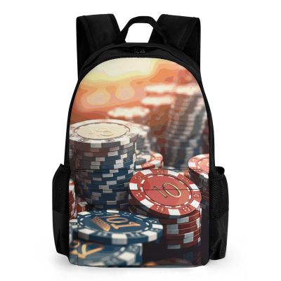KLWQR Casino Chips Travel Backpack Lightweight Large Capacity Laptop Backpack Casual Daypack for Men Women