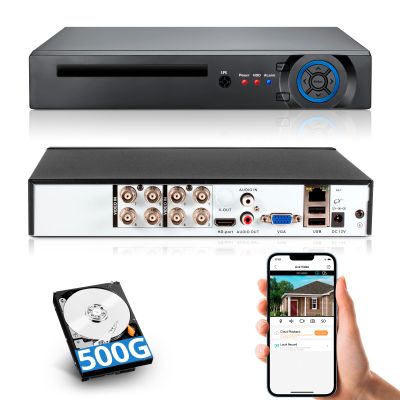 Fuers H.265+ 5MP 8 Channel CCTV DVR Recorder with 500G HDD, Face Detection, Alert Push, Hybrid Capability 6-in-1(XVI/AHD/CVBS/TVI/CVI/IPC) 2592p HD Surveillance DVR for Security Camera