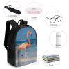 KLWQR Beach Flamingo Travel Backpack Lightweight Large Capacity Laptop Backpack Casual Daypack for Men Women view 4
