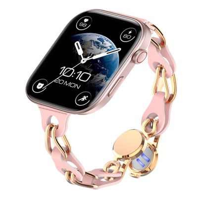 GTX13, GTX12 Smart Watches Band, Lamshaw 22mm Braided Hollow out Leather Metal Clasp Adjustable Replacement Strap Wristband Compatible for Fitpolo GTX12, ENOMIR GTX12, Tensky GTX12, uaue T60, QXQ T60, QCOQ T60 Smart Watches (For 22mm size band, Pink)