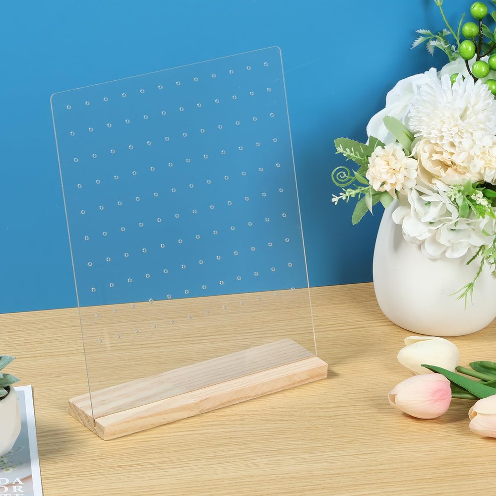KHZSPP Clear Tabletop Pin Storage Stand Pin Collection Display Organizer for Badges Versatile Tabletop Pin Organizer for Storage(2)