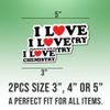 (2pcs) Chemistry Stickers Chemistry Lover Decals I Love Chemistry Funny Vinyl Stickers Weather-Resistant Stickers for Water Bottles Laptop Car 2pcs Size 3" view 2