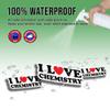 (2pcs) Chemistry Stickers Chemistry Lover Decals I Love Chemistry Funny Vinyl Stickers Weather-Resistant Stickers for Water Bottles Laptop Car 2pcs Size 3" view 4