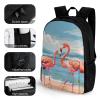 KLWQR Flamingo Beach Travel Backpack Lightweight Large Capacity Laptop Backpack Casual Daypack for Men Women view 3