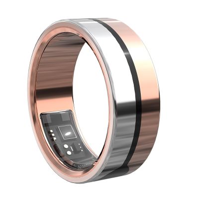 Free Subscription Health Tracking Smart Ring, Heart Rate Monitor, Sleep Quality and Exercise Data, Sos Emergency Help, Smart Ring for Men and Women(Rose Gold,12#)