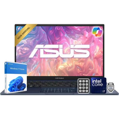 ASUS Vivobook 14 FHD Laptop | Intel Core i7 Processor | AI-Enhanced Windows 11 | 24GB DDR4 RAM | 1TB PCIe SSD | Chiclet Keyboard with NumberPad | SonicMaster | Fast Multitasking Notebook | w/o Mouse