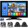 4 Channel 1080p Backup Camera Dash Cam for RV/Truck/Trailer/Van/SUV/Cars,10.2 Inch Touch Screen Quad Split Parking Monitor with DVR Recording/Playback/Bluetooth/FM Radio/Music/Video Player view 1