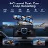 4 Channel 1080p Backup Camera Dash Cam for RV/Truck/Trailer/Van/SUV/Cars,10.2 Inch Touch Screen Quad Split Parking Monitor with DVR Recording/Playback/Bluetooth/FM Radio/Music/Video Player view 3