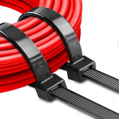 11 Inch Long Zip Ties (100 Pieces) Heavy Duty UV Resistant 200lbs Cable Tie Wraps Black Industrial Zip Ties Thick Nylon Wire Ties Large Plastic Zipties for Cable Management, Outdoor Use