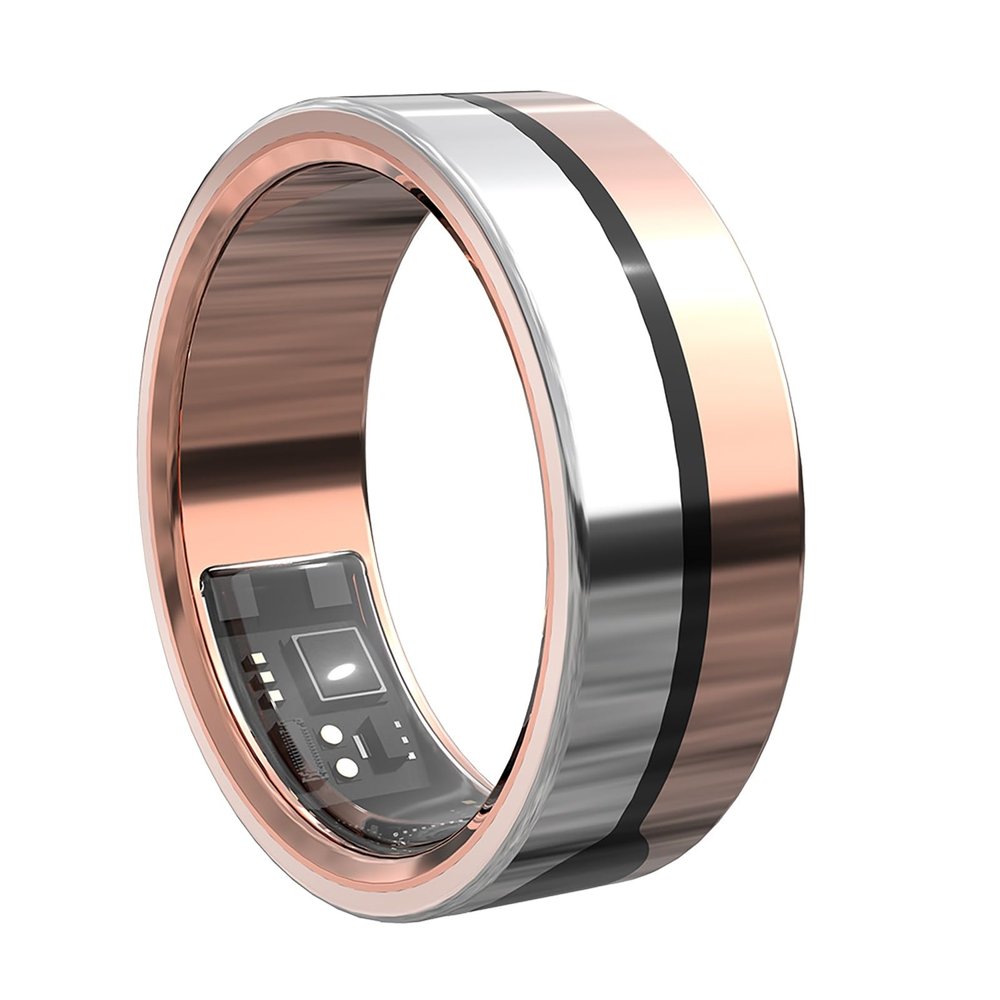 Free Subscription Health Tracking Smart Ring, Heart Rate Monitor, Sleep Quality and Exercise Data, Sos Emergency Help, Smart Ring for Men and Women(Rose Gold,10#)