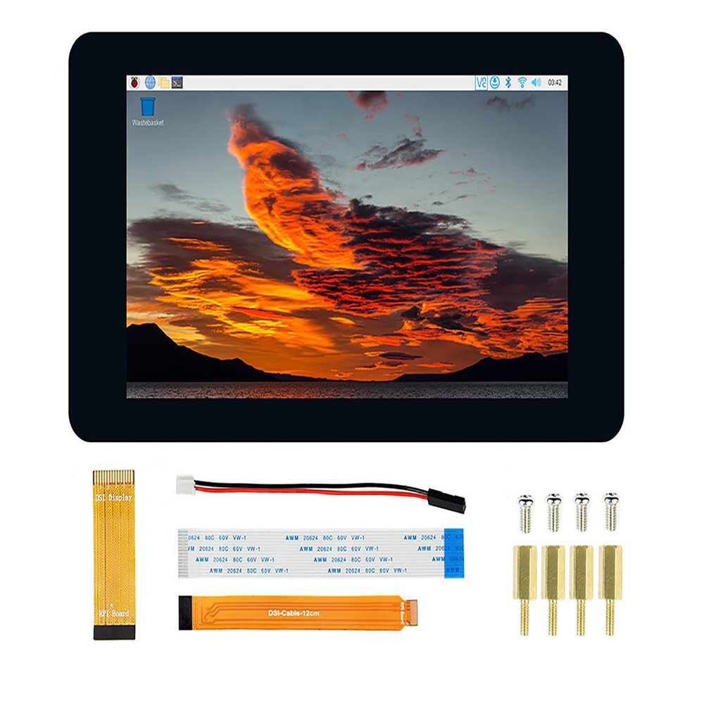 7 Inch IPS Display for Raspberry Pi 5/4B/3B+/3A+/3B/2B/B+/A+ CM3/3+/4 800480 5-Point Touch Screen DSI Interface