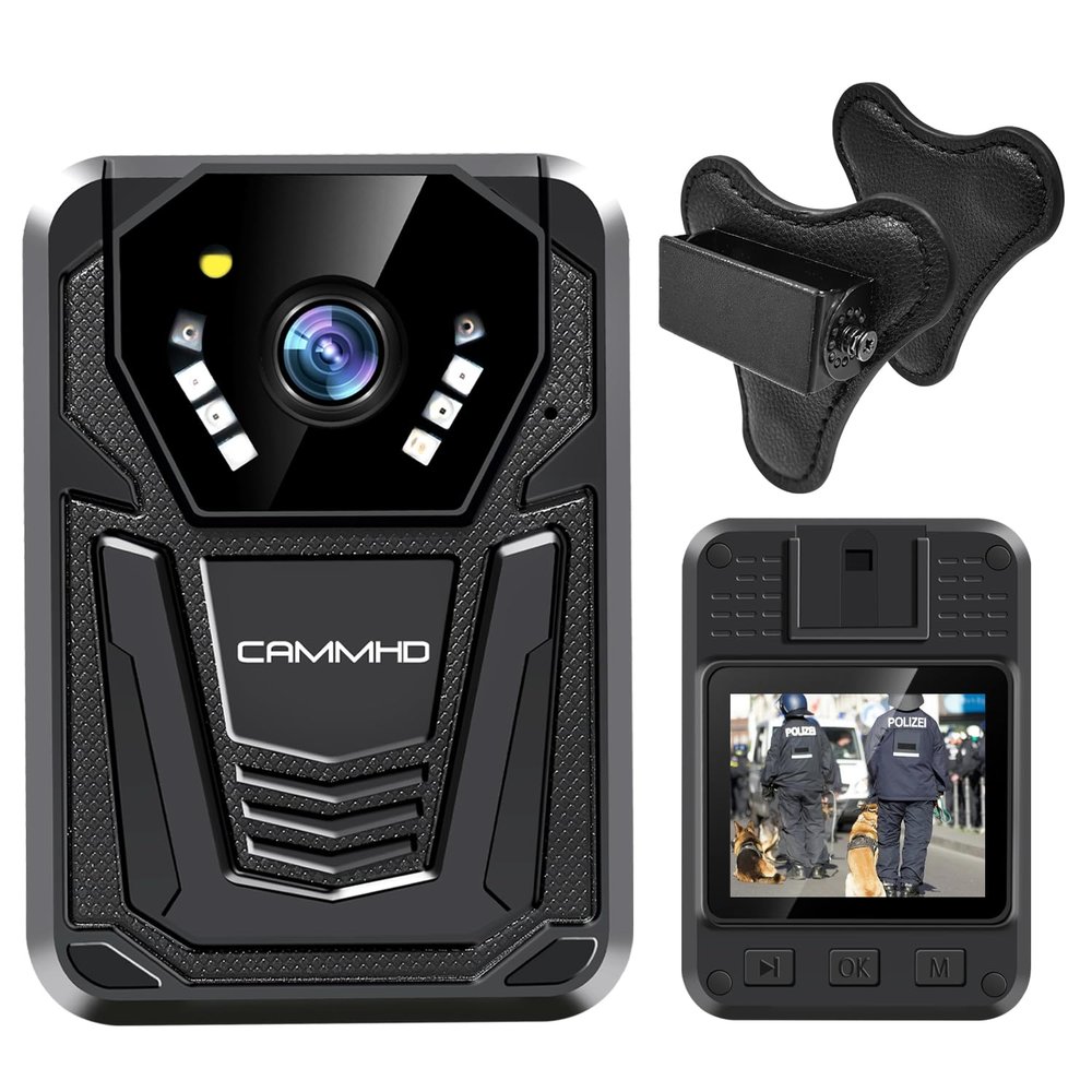 CAMMHD F6 512GB 4K Body Camera and Magnetic Mount, Work 12-14Hrs and Ultra Night Vision, Waterproof Body Cameras with Audio and Video Recording H.265 Video Code Police Body Camera for Law Enforcement