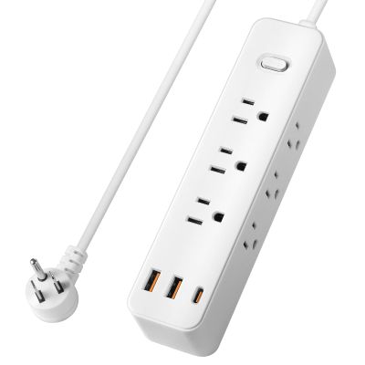 10FT Power Strip Surge Protector, 12-in-1 Power Bar with Multiple Outlets, 9 Outlet 3 USB Ports, Flat Plug Power Strip Surge Protector, Multi Outlet Wall Plug for Travel, College, Dorm Room Essentials