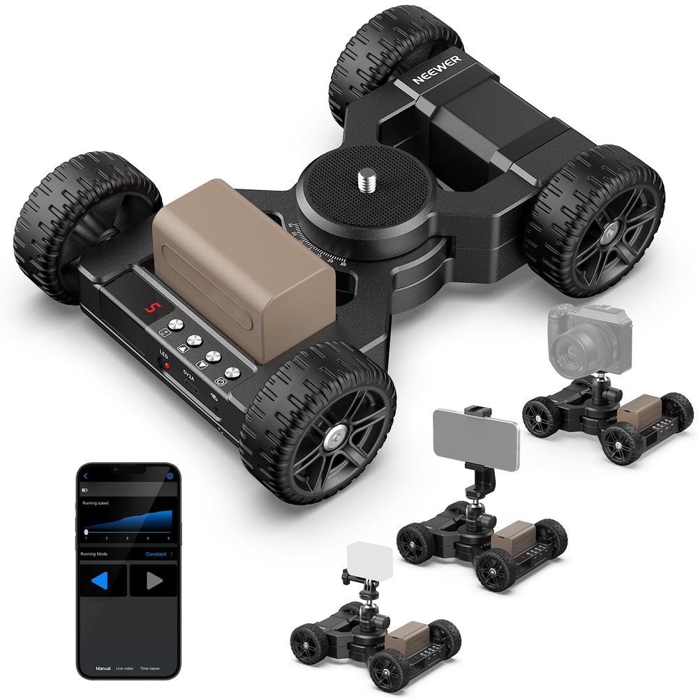 Neewer DL400 Upgraded Motorized Camera Slider Dolly with App Control, Ultra Quiet Powerful Dual Motor Drive, 5H Runtime, Compatible with GoPro iPhone Android Samsung Smartphone DSLR Camera Camcorder