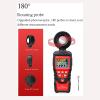 Digital Illuminance Meter, Handheld Light Calibrator with 180 Rotatable Detector, 0.1~200,000 Lux Meter/Automatic Shut-Down/Record Function/0.5 Second Sampling Rate view 2