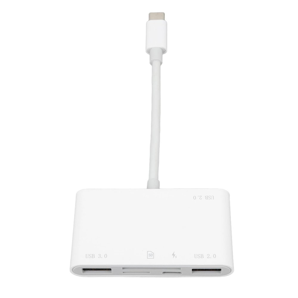 6 in 1 Memory Card Reader, Plug and Play High Speed USB C Smart Camera Storage Card Adapter, with USB 3.0, 2 USB 2.0 Ports, for Phones Laptop Computers