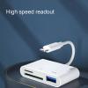 6 in 1 Memory Card Reader, Plug and Play High Speed USB C Smart Camera Storage Card Adapter, with USB 3.0, 2 USB 2.0 Ports, for Phones Laptop Computers view 4