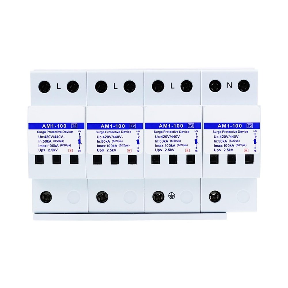 380V Power Supply Lightning Arrester 100KA Type 2 Surge Protective Device 440V Surge Protector AM1-100