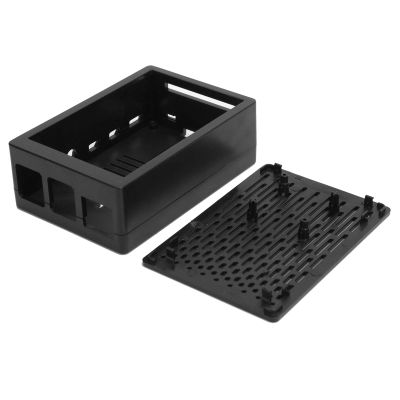 4B Case, ABS Shell Protective CaseBoxEnclosure for 4B, Support USB AV Ethernet, Memory Card Slot, CSI, Display and GPIO (Black)