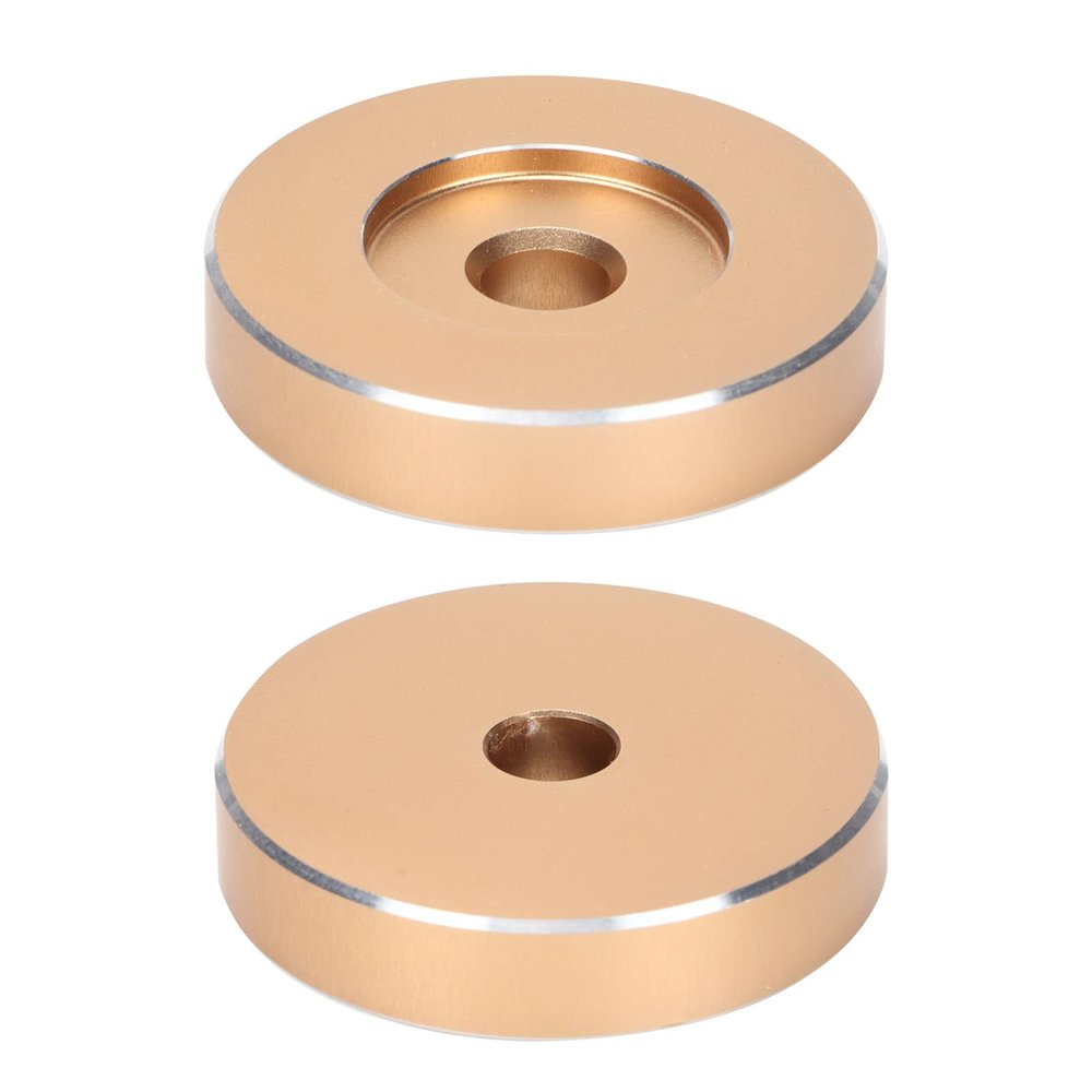 Record Turntable Adapter 45RPM Large Hole Conversion Sheet Turntable Disc Stabilizer Record Weight Clamp Adapter for Most Big Hole Records (Gold)