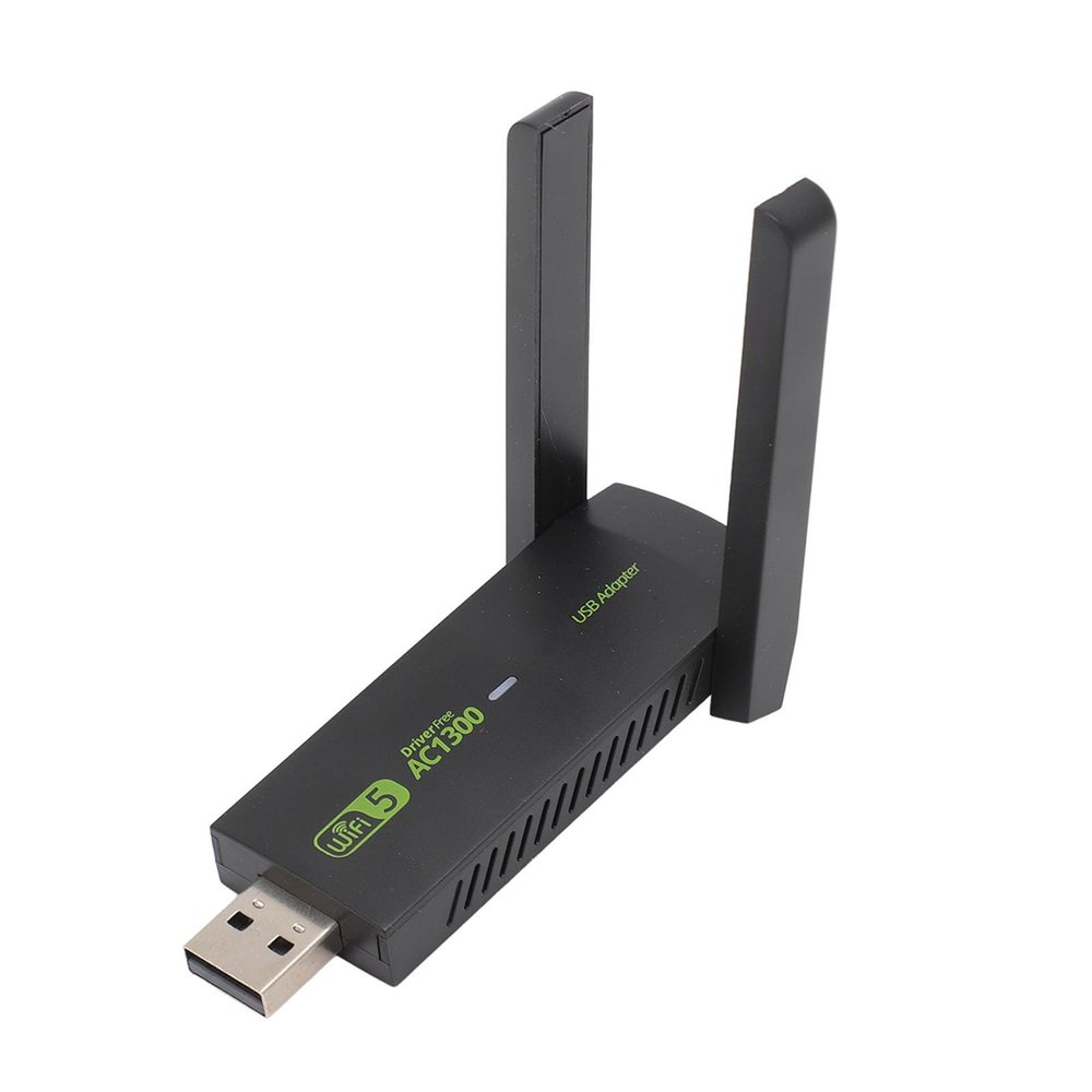 AC1300 USB Adapter, 5Dbi Antenna 2.4G/5G Network Adapter, Support MU MIMO, AP Mode, Band Network Adapter for 11 10 8.1 8 7