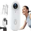 4K 8MP Pet Collar Camera, Wearable Action Camera, 120 Wide Angle Helmet Camera with Underwater Case for Outdoor Sports, White view 1