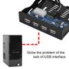 USB2.0 Floppy Front Panel 3.5 Floppy Bay 9 Pin to 4 Interface USB 2.0 HUB, for Transfer Videos, Music, Photos, Data Files view 2