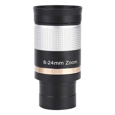 1.25 Zoom Eyepiece for Telescope, 8mm-24mm Zoom, 40-66 Degree Ultra Wide Angle Eyepiece, Green Film Coating Lens, 20mm Eyepiece for Telescope Viewing