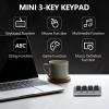 One Handed USB PC Keypad, 4 Keys Mechanical Keypad with Red Switch, Programmable Custom Shortcut, for Game, Office, Music, Media, Industrial Control view 3