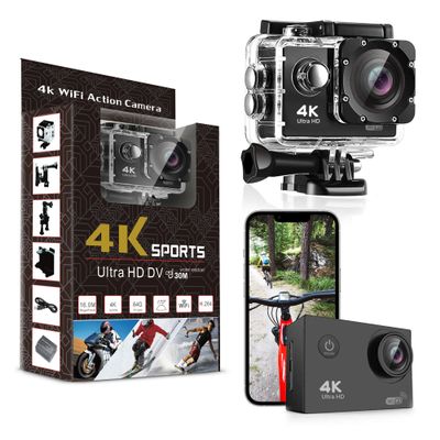 Pro Xtreme 4K Action Camera - Ultra HD Waterproof Camera Video Camera with Wi-Fi, 170 Wide Angle Lens, Image Stabilization, Multiple Mounting Options - Perfect Underwater Camera Snorkeling