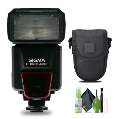 Sigma EF 500 Super Flash ETTL SLR Cameras + Cleaning Kit + Soft CASE-XSmall (Small Point N Shoot E.G. G7X, G9X, SX 720 ETC)