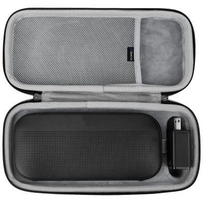 Geekria Shield Speaker Case Compatible with Bose New SoundLink Flex 2nd Gen/SoundLink Flex Cover, Replacement Travel Hard Shell Portable Speaker Protective Carrying Bag (Dark Grey)