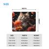 Mousepad Small MouseMat with Anti-Slip Rubber Base Images of Cats and Flowers MousePads for Man Woman Computer Mousepad for Wireless Mouses Keyboard Mat Gaming Desk Pad for Home 7 x 8.6 in view 2