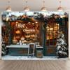 10x8ft Christmas Photography Background Candy Store Christmas Tree Wreath Party Holiday Holiday Decorations Supplies Winter Children Photography Photos Portrait backdrops view 1