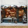 10x8ft Christmas Photography Background Candy Store Christmas Tree Wreath Party Holiday Holiday Decorations Supplies Winter Children Photography Photos Portrait backdrops view 2
