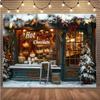 10x8ft Christmas Photography Background Candy Store Christmas Tree Wreath Party Holiday Holiday Decorations Supplies Winter Children Photography Photos Portrait backdrops view 3
