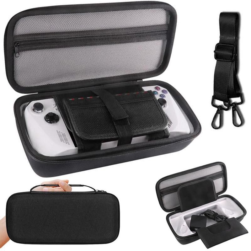 Coyktonty Carrying Case for Asus Rog Ally X/Asus Rog Ally, Portable Hard Shell Pouch Travel Bag,Organiser Bag with Shoulder Strap, EVA Shockproof Protective Carry Bag with Large Capacity