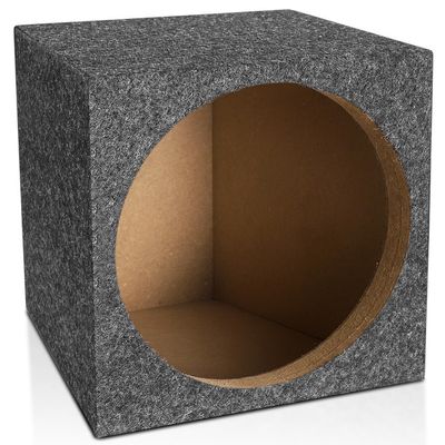 Suacopzar 10" Car Subwoofer Box & Enclosure, Gray Carpet Unloaded Box, Subwoofer Regular Standard Cab Truck Sub Box Enclosure, Vent Sub Box with Sound-Absorbing Cotton & Premium Carpeted Finish