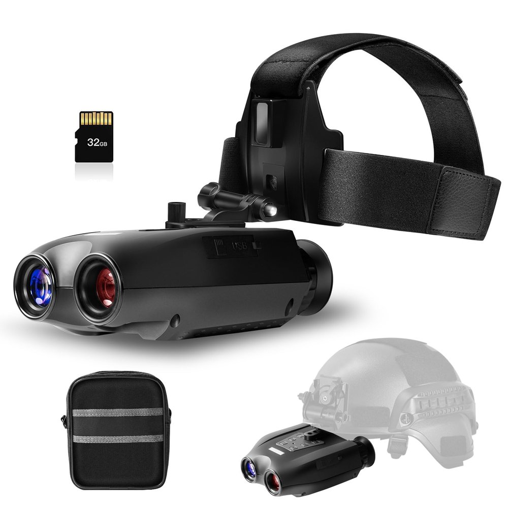 JINKEE Night Vision Goggles for Adults, 4K HD Infrared Binoculars with 1312FT Viewing Range, Digital Night Vision with 32GB SD Card - for Hunting, Camping, Wildlife Observation