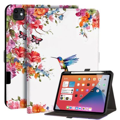 Anpredo Case for iPad Pro 11 Inch 2024 M4 with Pencil Holder, Apple iPad Pro 5th Generation 11-inch, Auto Wake/Sleep, Magnetic Clasp, Protective Folio Cover with Multi-Angle Stand, Hummingbird