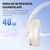 Active Noise Cancelling Headphones with Transparency Mode, 80H Playtime Wireless Over Ear Bluetooth Headphones with ENC Microphone, Deep Bass, Memory Foam Ear Cups, for Travel, Home Office, White view 3
